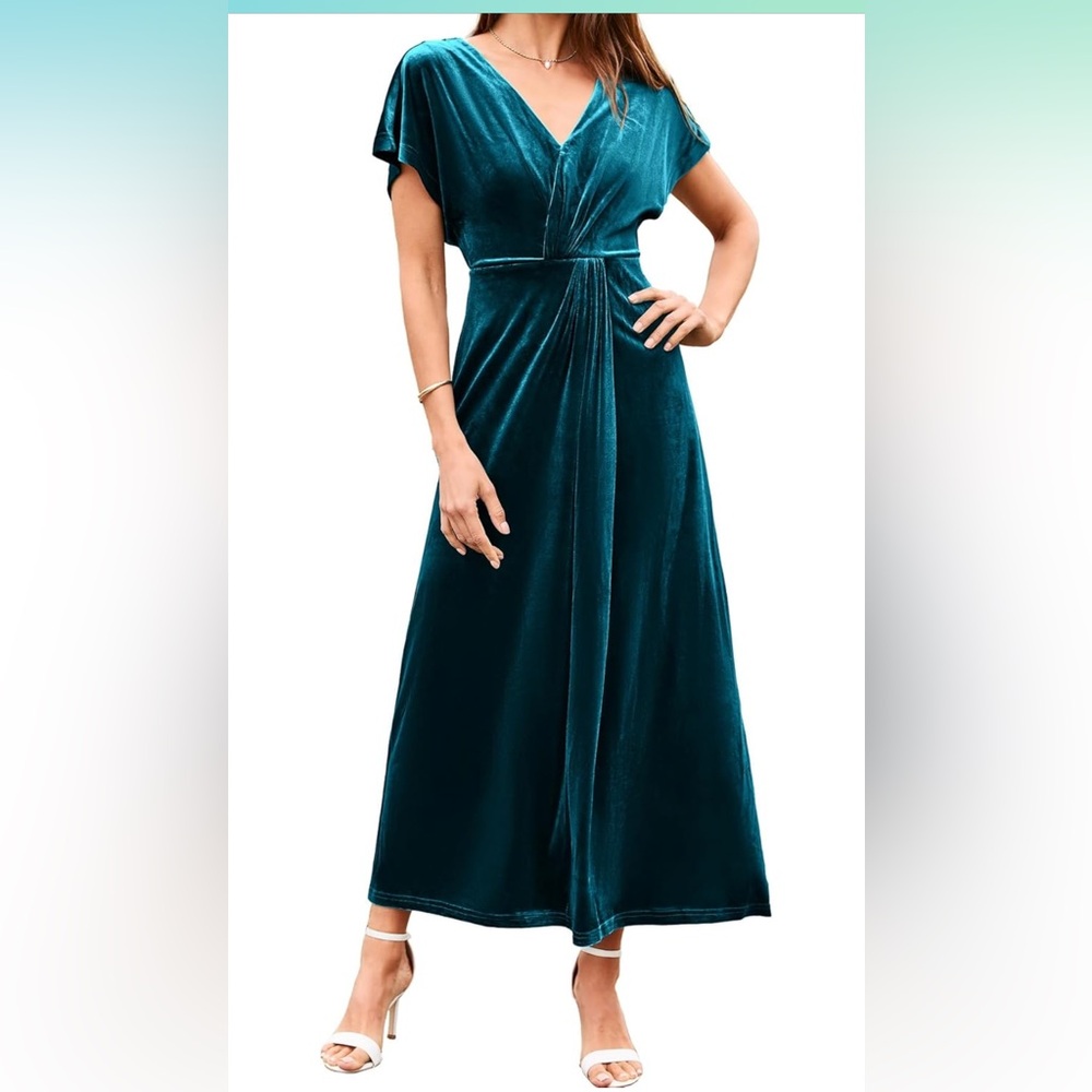 NWT Simplee Velvet Maxi Twiss Front Dress